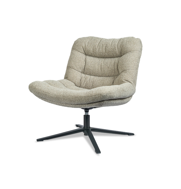 Stoffen fauteuil draaibaar lichtgrijs