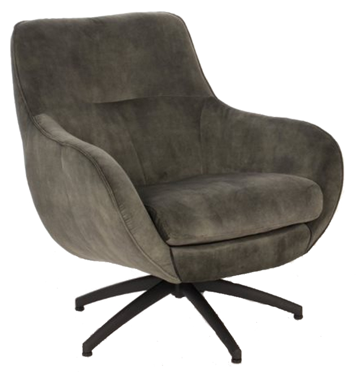 Bruin stoffen draaivoet fauteuil