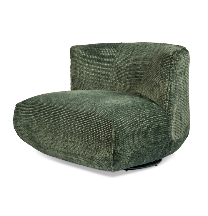 Fauteuil groen stof draaibaar