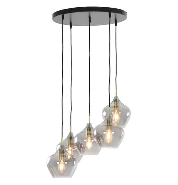 Hanglamp smoke glas brons