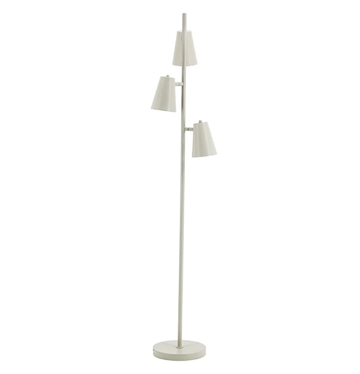 Vloerlamp beige metaal met drie lampen