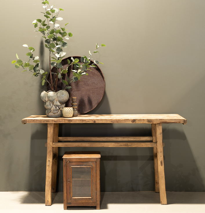 Uniek houten sidetable bruin naturel