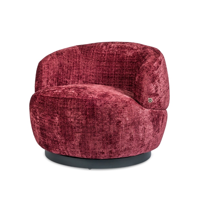 Ronde fauteuil rood paars draaibaar