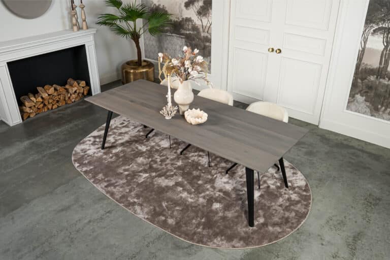 Eettafel rechthoekig eiken slate grey