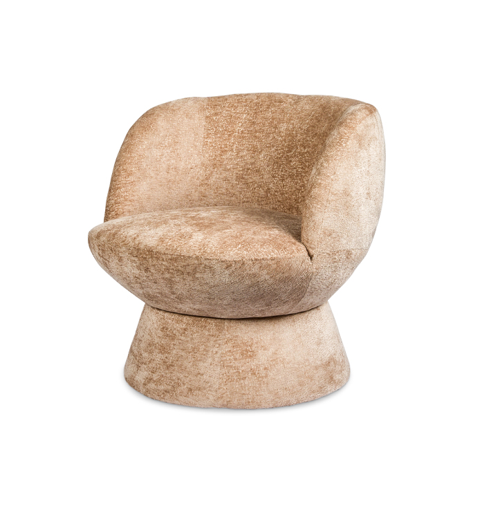 Naturel polyester fauteuil draaibaar